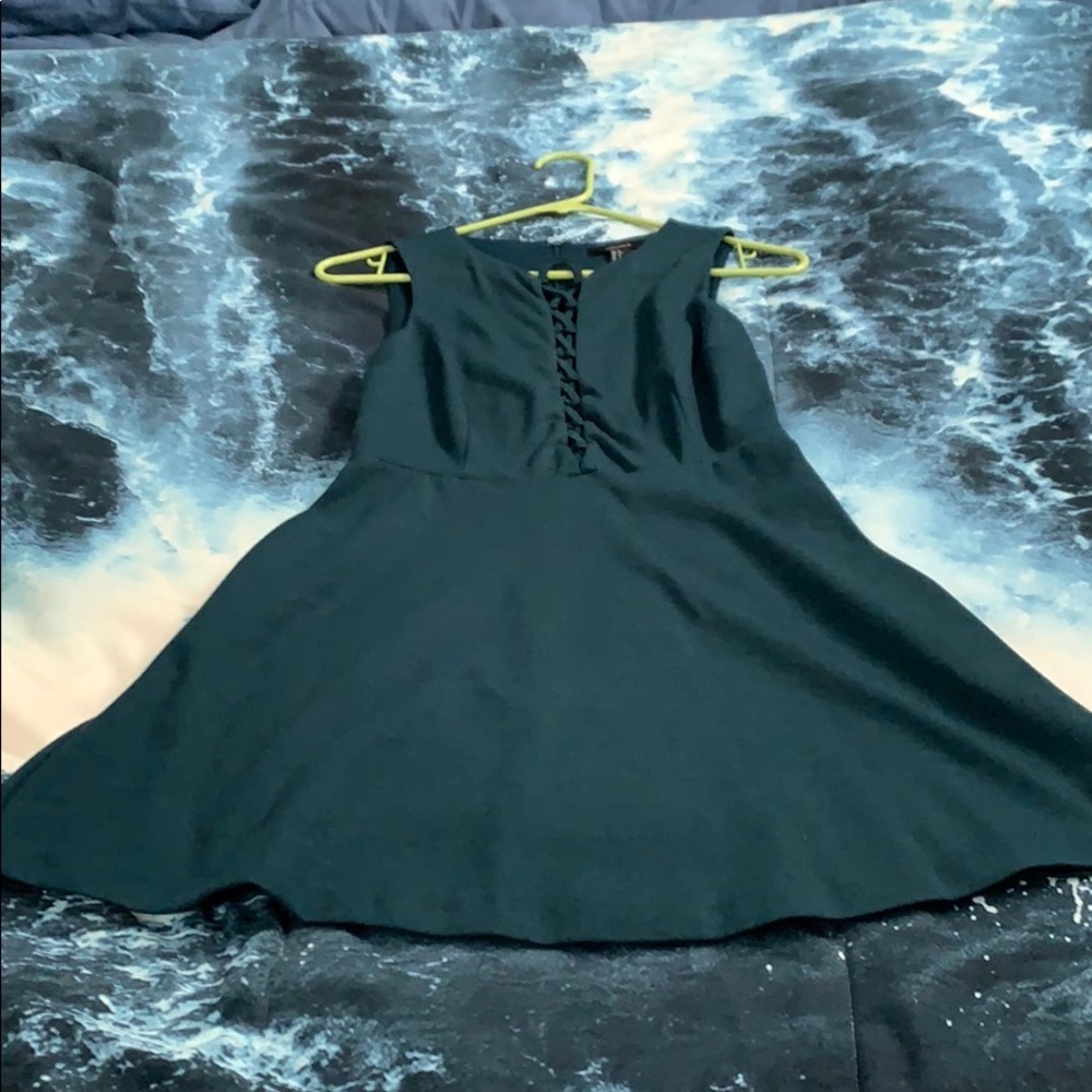 Dark teal mini dress